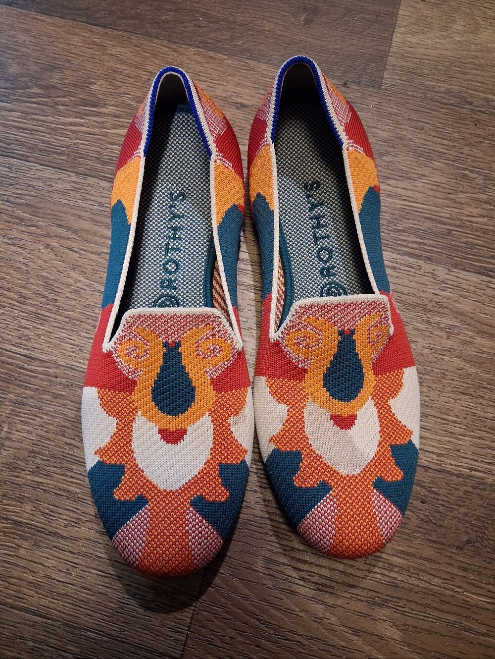 Rothy's Women's Moroccan Amber Loafer (Retired Colorway) size 10 orange teal red